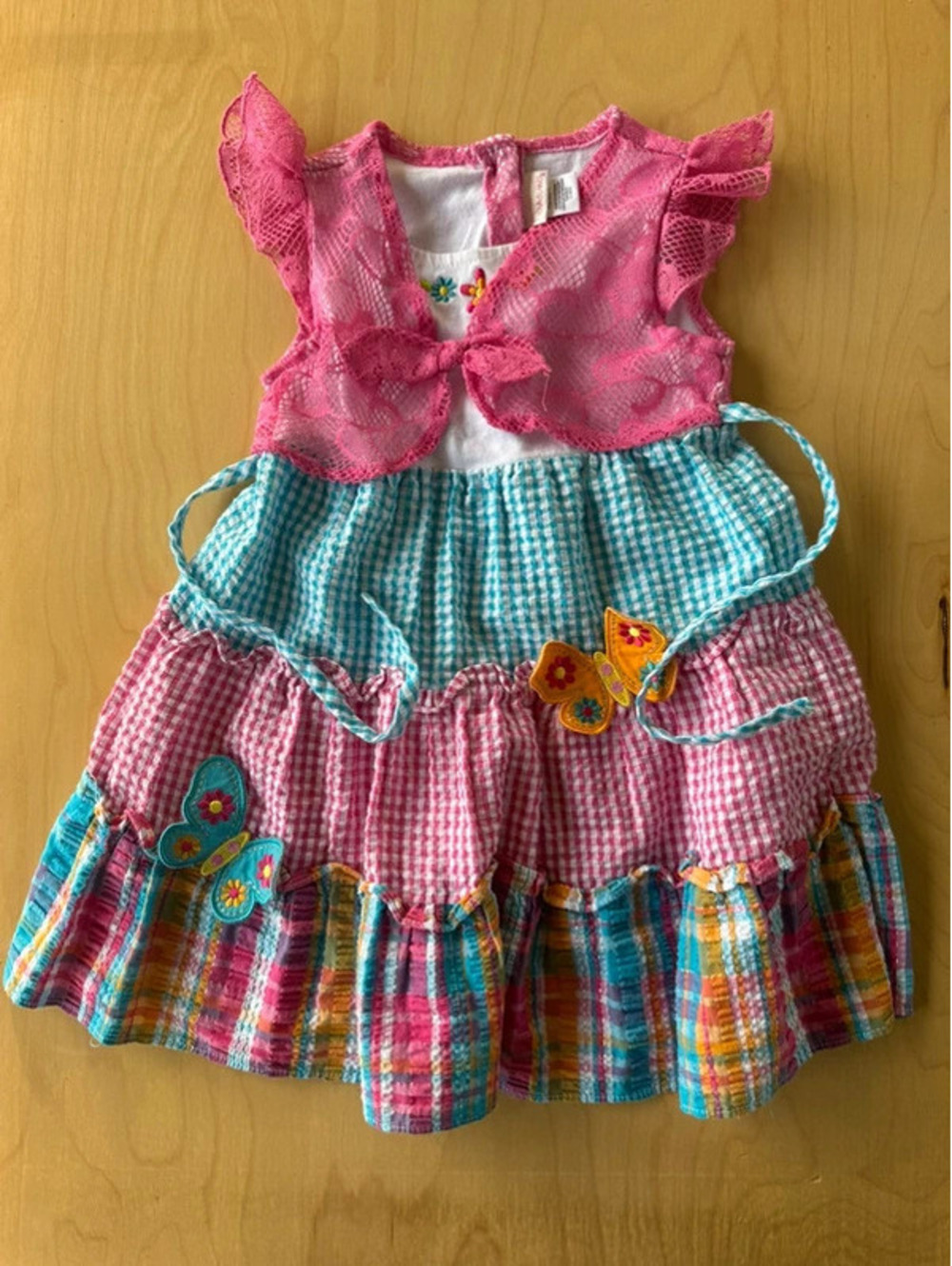 Youngland Seersucker Dress with butterflies